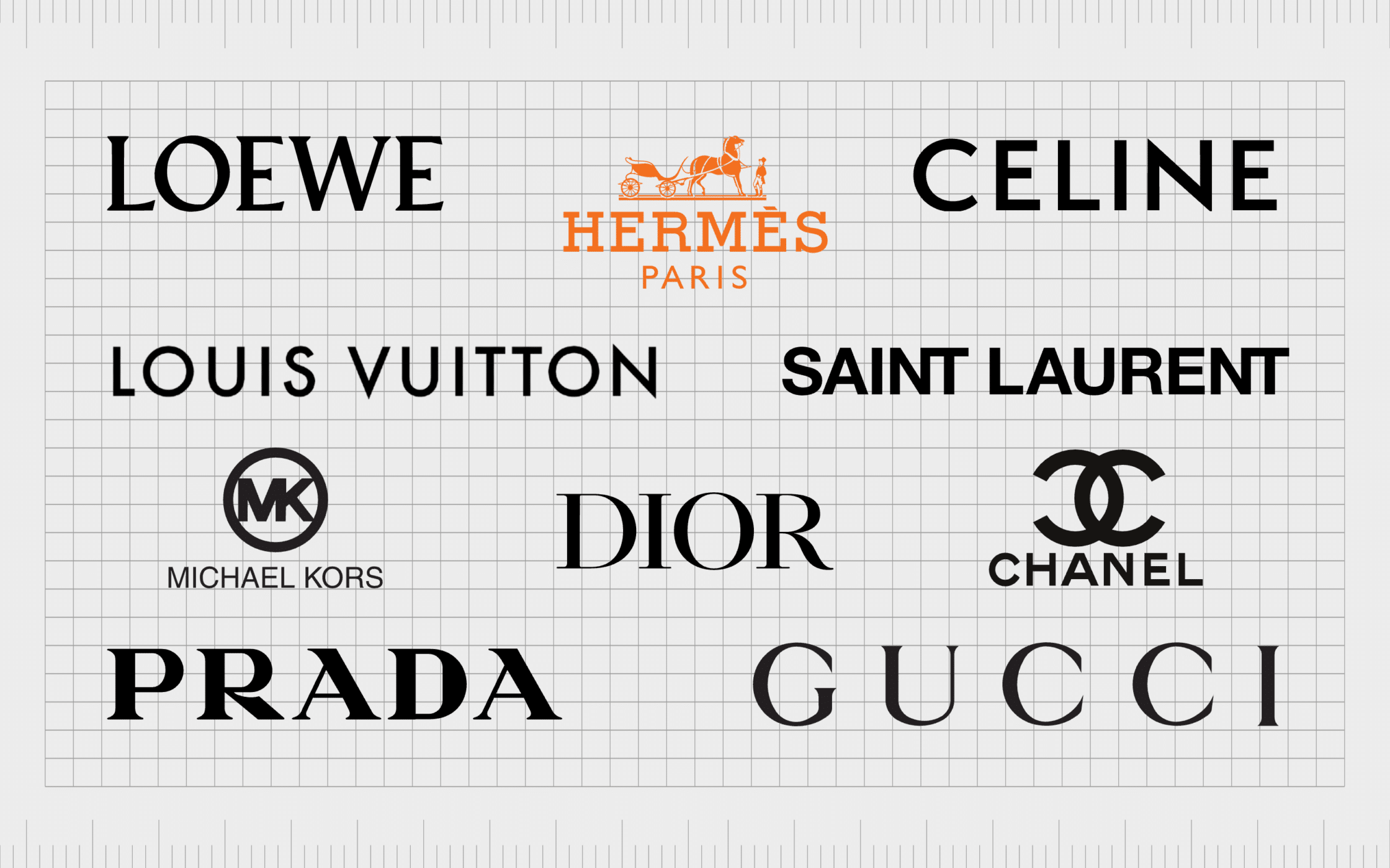 Luxury Bag Brand Logo - LOUIS VUITTON, HERMES, GUCCI, CHANEL 