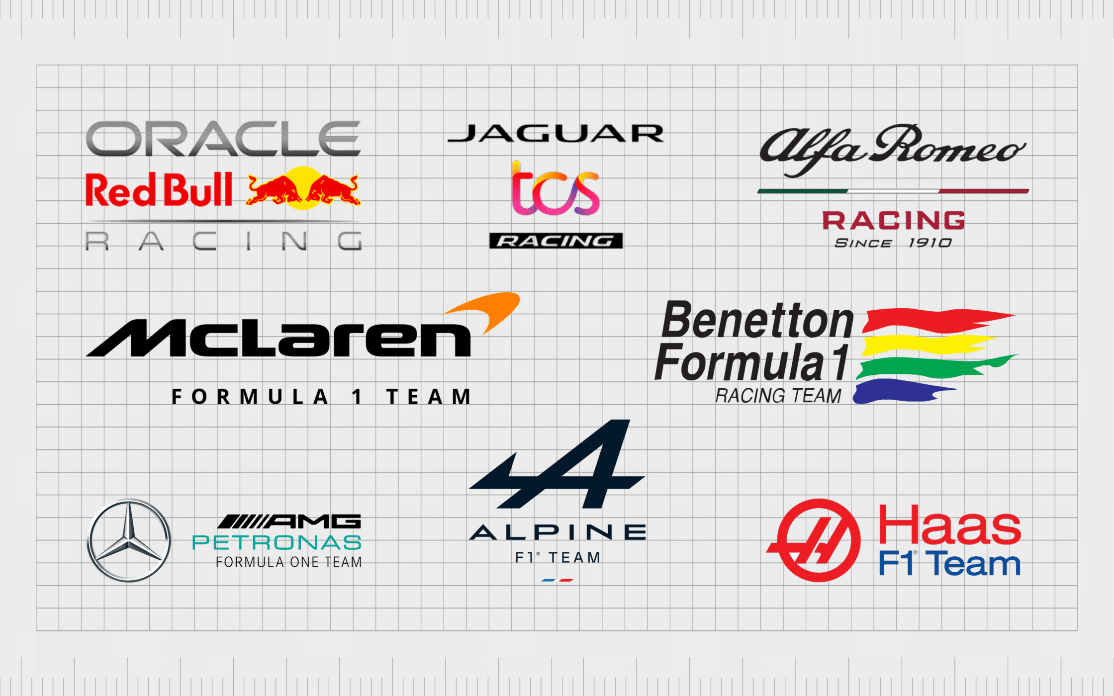 All F1 Team Logos 2024 Diane Nannie