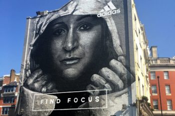 Building art advertising Adidas 'Find Focus'.