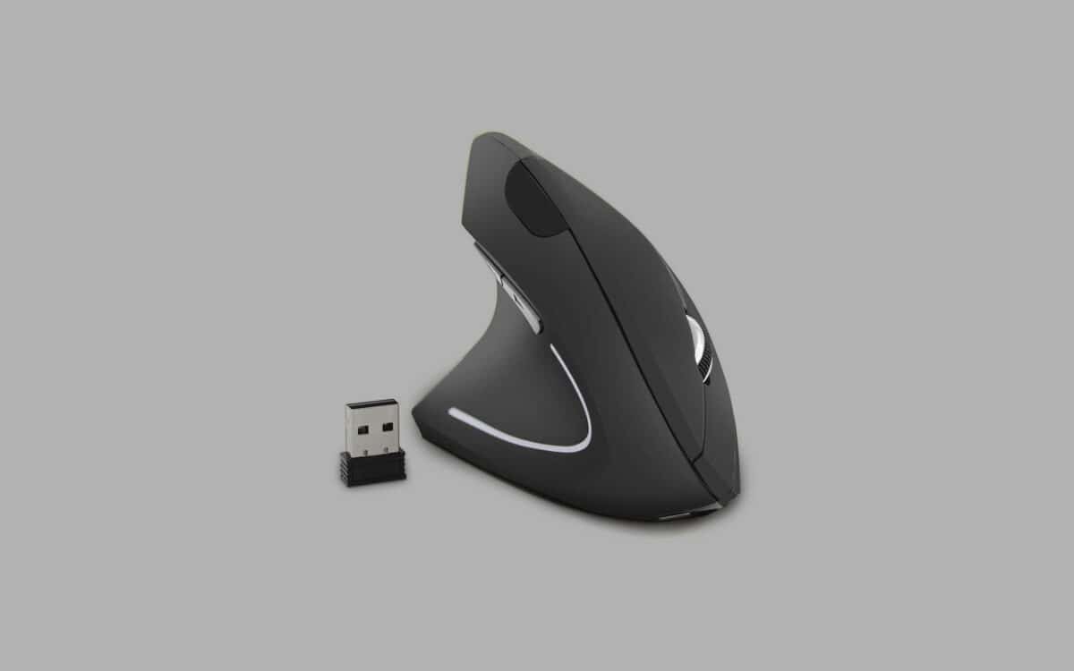 Perixx Perimice-713L, Wireless Ergonomic Left Handed Vertical Mouse, 6  Buttons Design, 3 Level Dpi, Black 