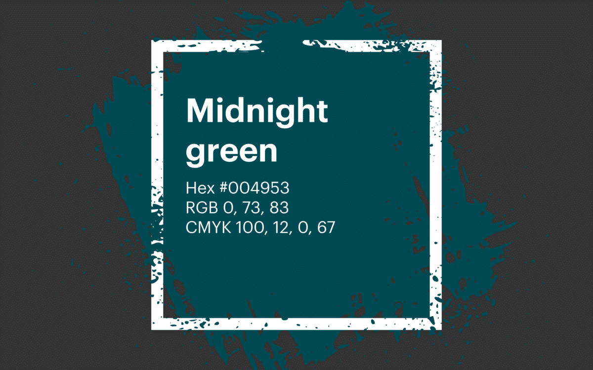 Midnight green (eagle green) color (Hex 004953)