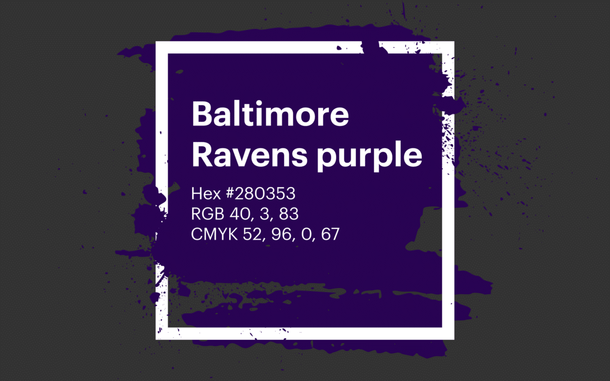 Baltimore Ravens Color Codes Hex, RGB, and CMYK - Team Color Codes