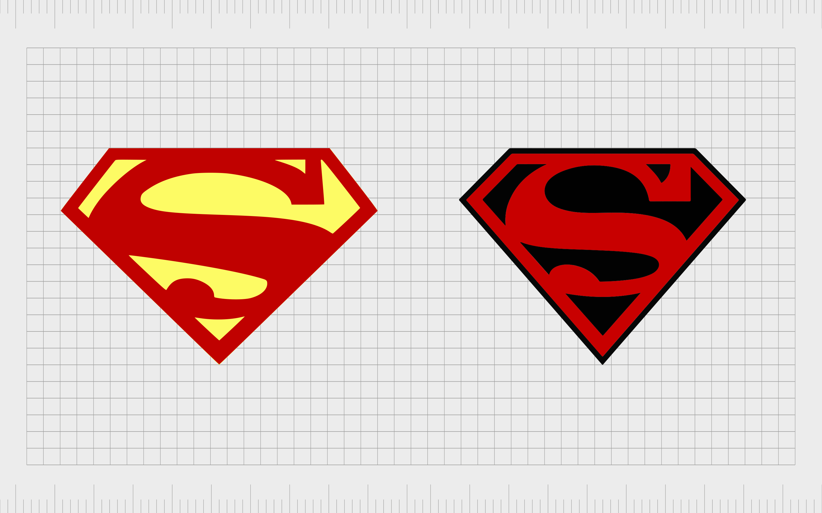 Red Superman Diamond Outline Only