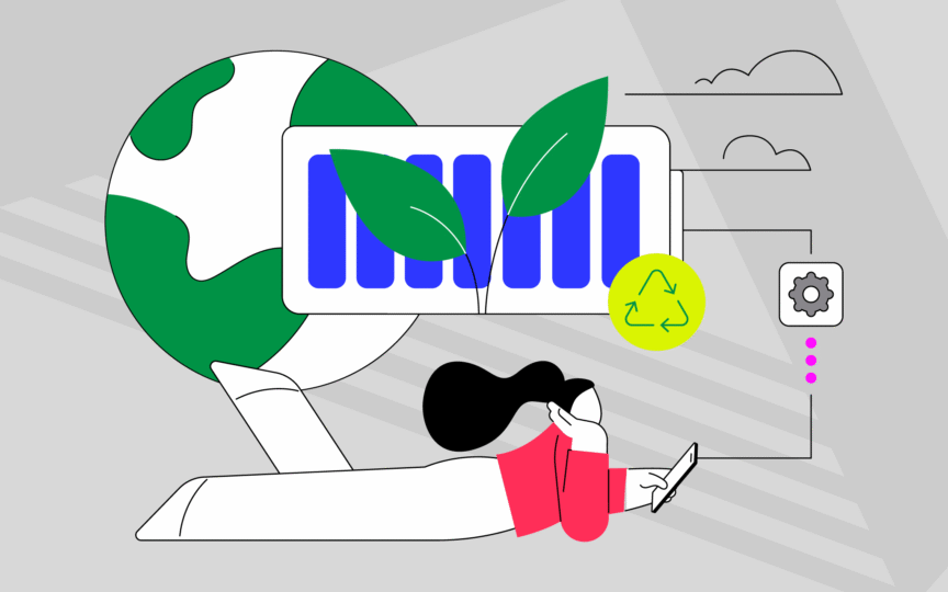 Illustration depicting an eco battery charging.