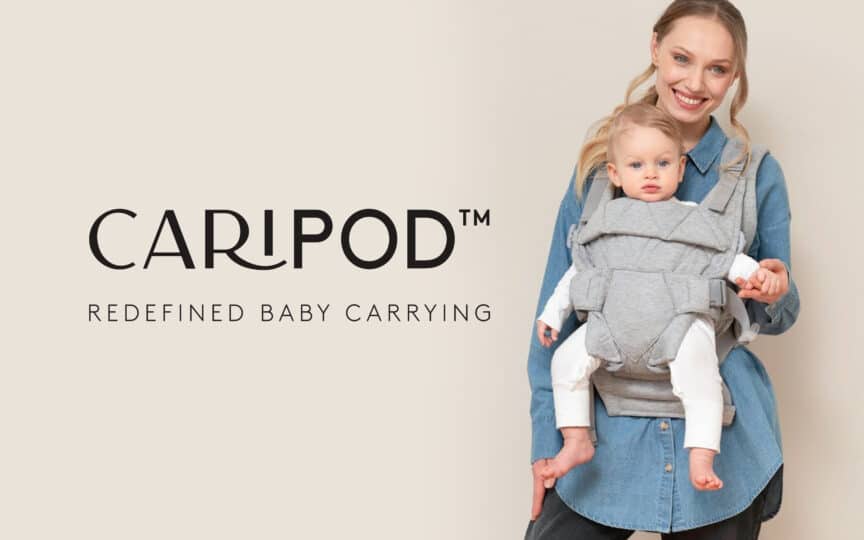 Image of person using Caripod from Seraphine with young child.