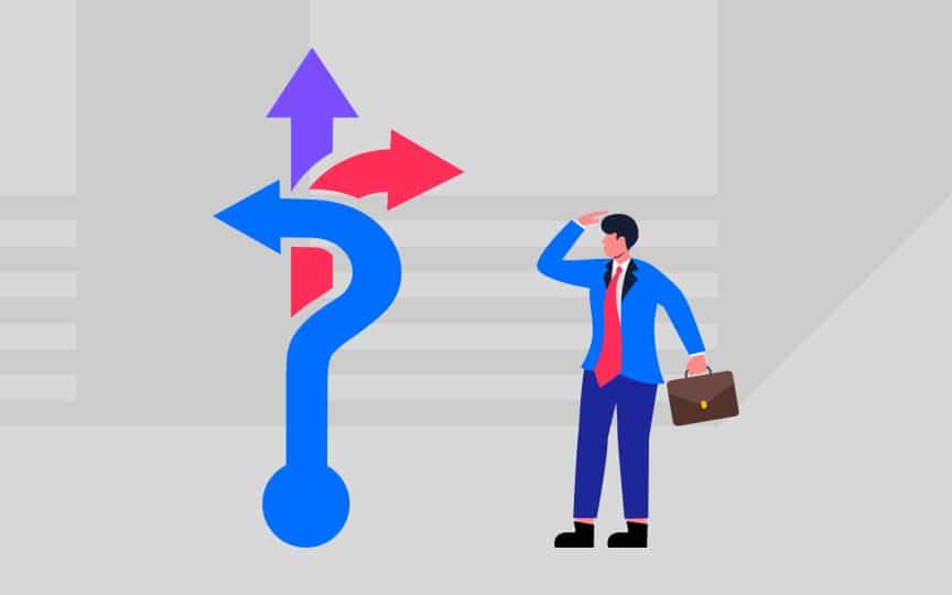 Person looking at multiple directions.