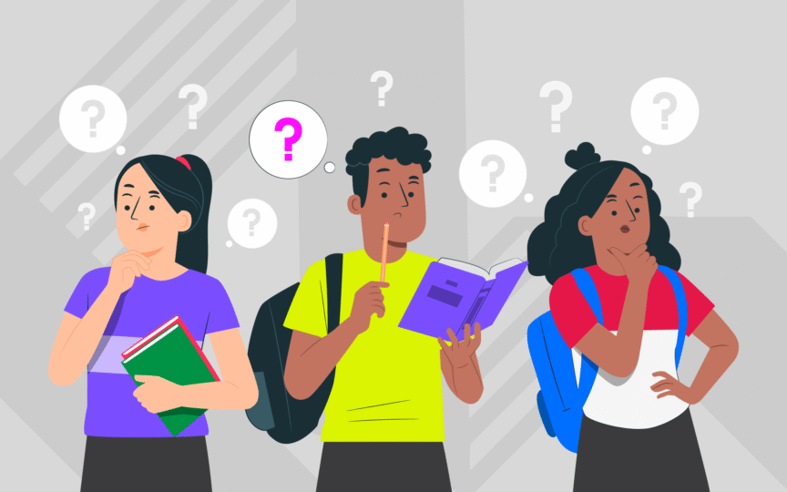 Group of three students confused by inconsistency.