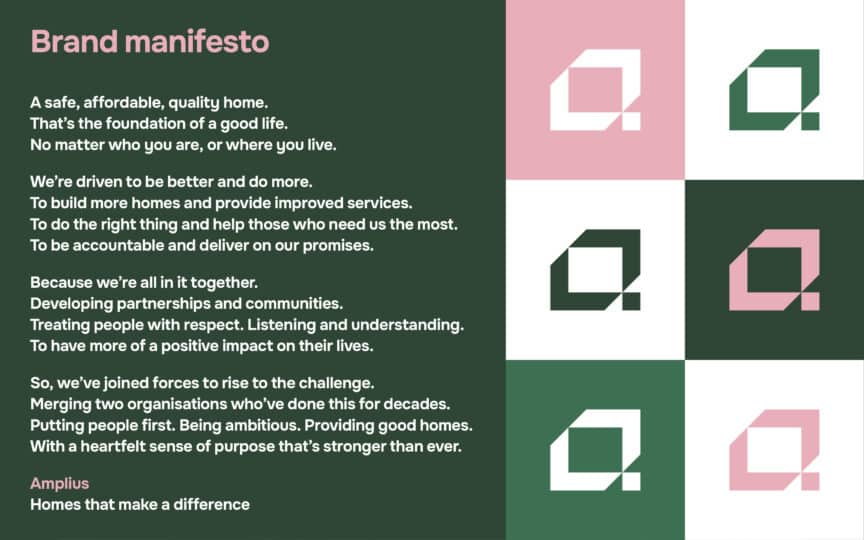 Amplius brand manifesto and logo.