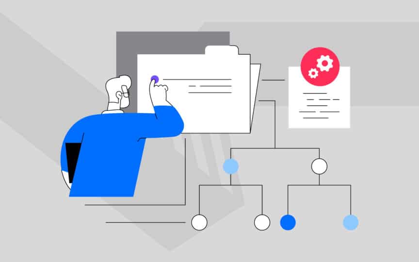 Illustration of post-merger brand architecture decision-making, showing strategic review of brand structures and integration pathways.
