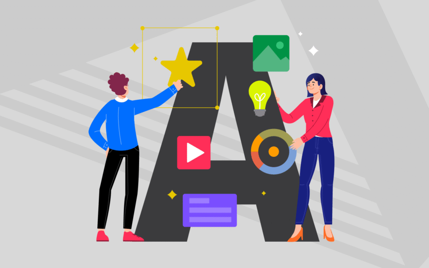 Two people organising the core components of verbal identity.