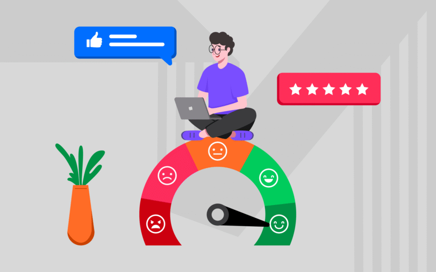 Person measuring success metrics.