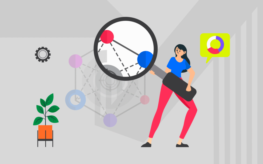 Person with spyglass looking at causes of visual identity mistakes.