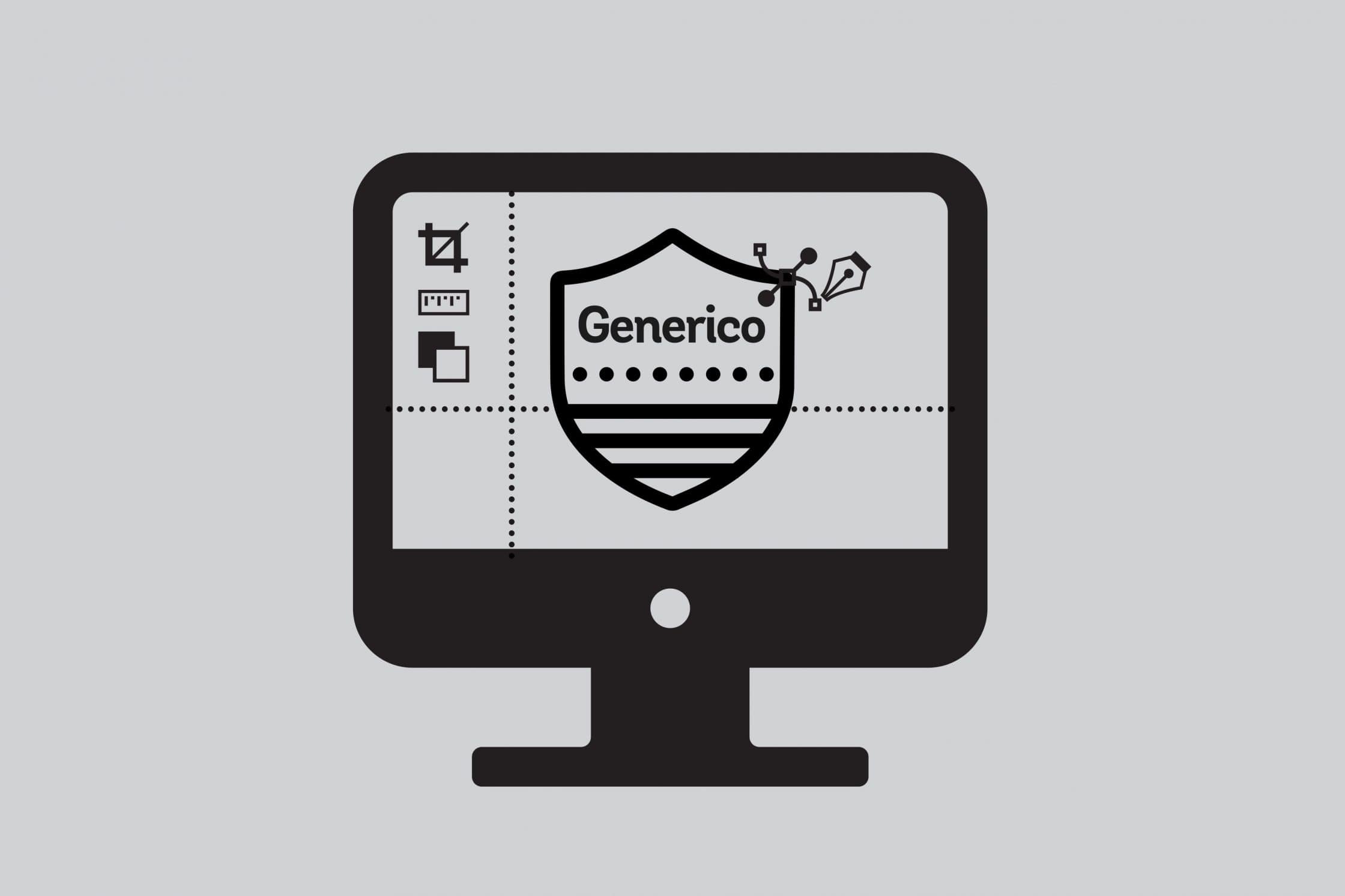 Generico logo in an image editor on computer screen.